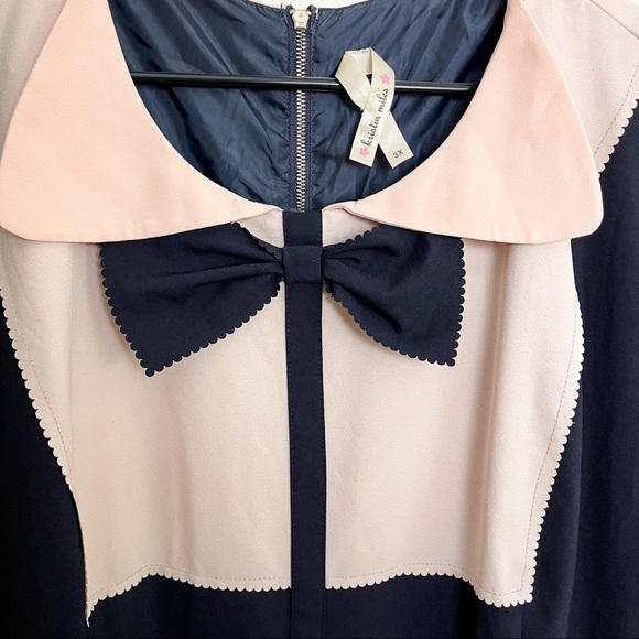 Kristin Miles Navy Pink Fit and Flare Dress 3X - Picture 3 of 6